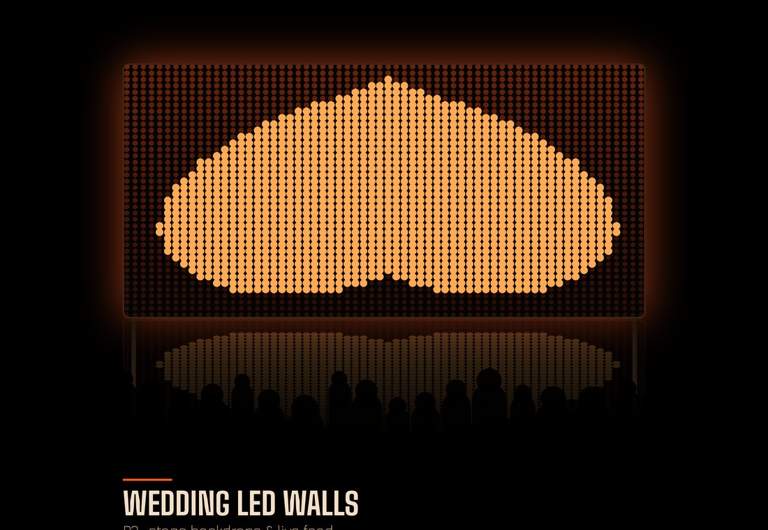 Wedding stage LED video wall backdrop